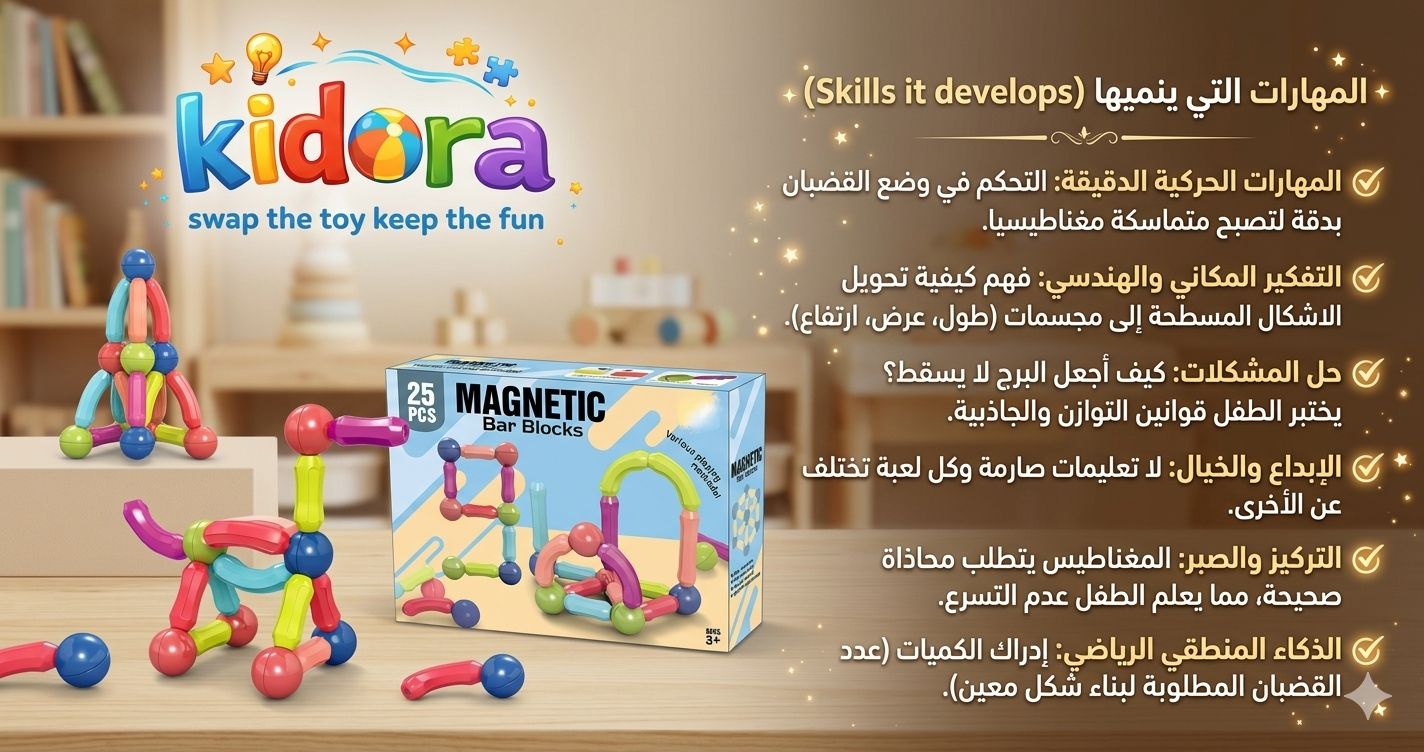 لعبة  قضبان المغناطيس